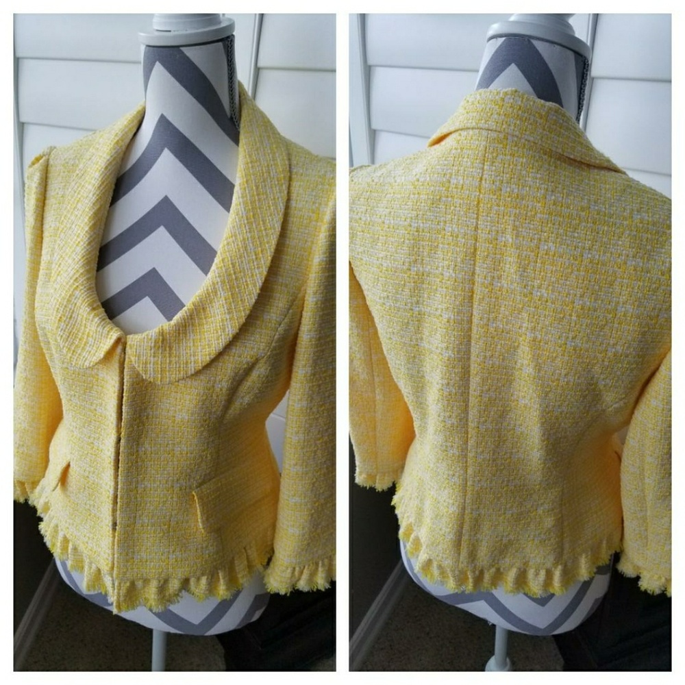 Lovely Daffodil Tweed Ann Taylor Blazer